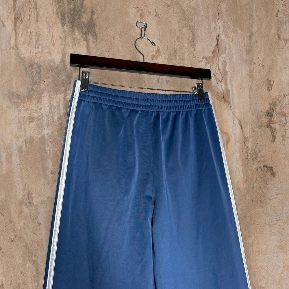 Vintage Y2K Adidas Sweatpants Youth L Slate Blue Polyester Joggers 3 Stripes - Picture 4 of 6